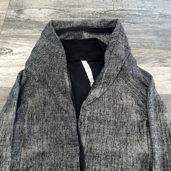 Lululemon To Class Black Grey Womens 8 Button Stretch French Terry Hooded Jacket - Picture 4 of 10